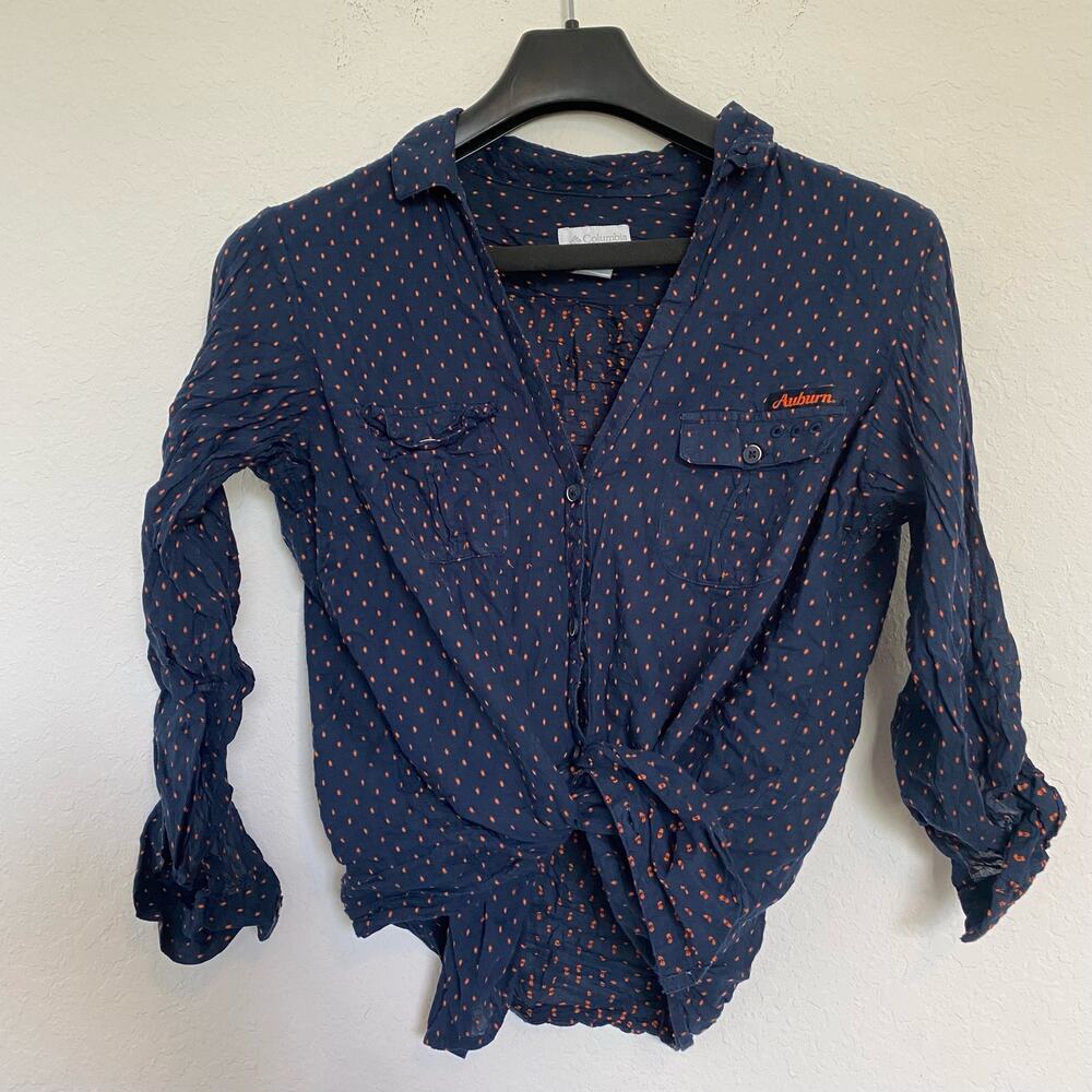 Columbia Navy and Orange Women's Top